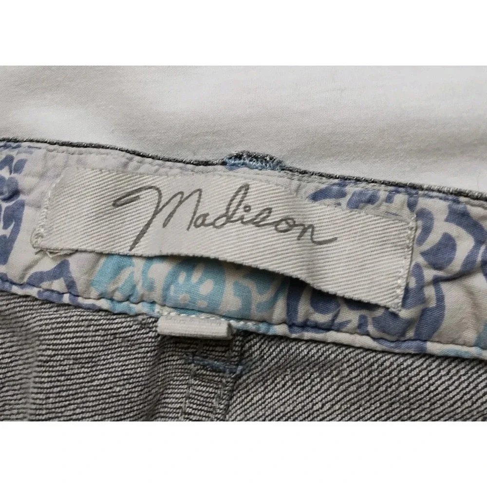 Madison Jeans Gray Stripe Women's Size 12 Denim (35x29.5) Retro 90s Straight Leg - Picture 11 of 16